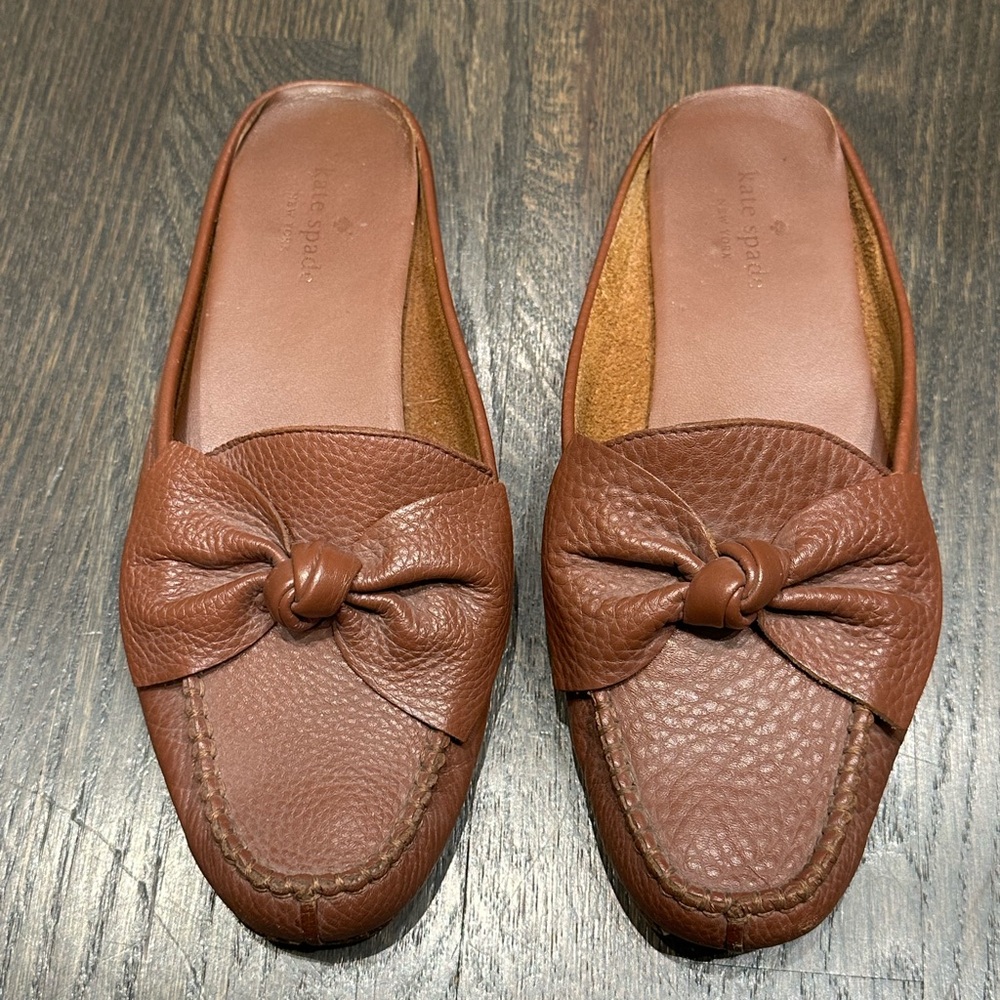 Kate Spade Brown Leather Mules - Women - Size 8